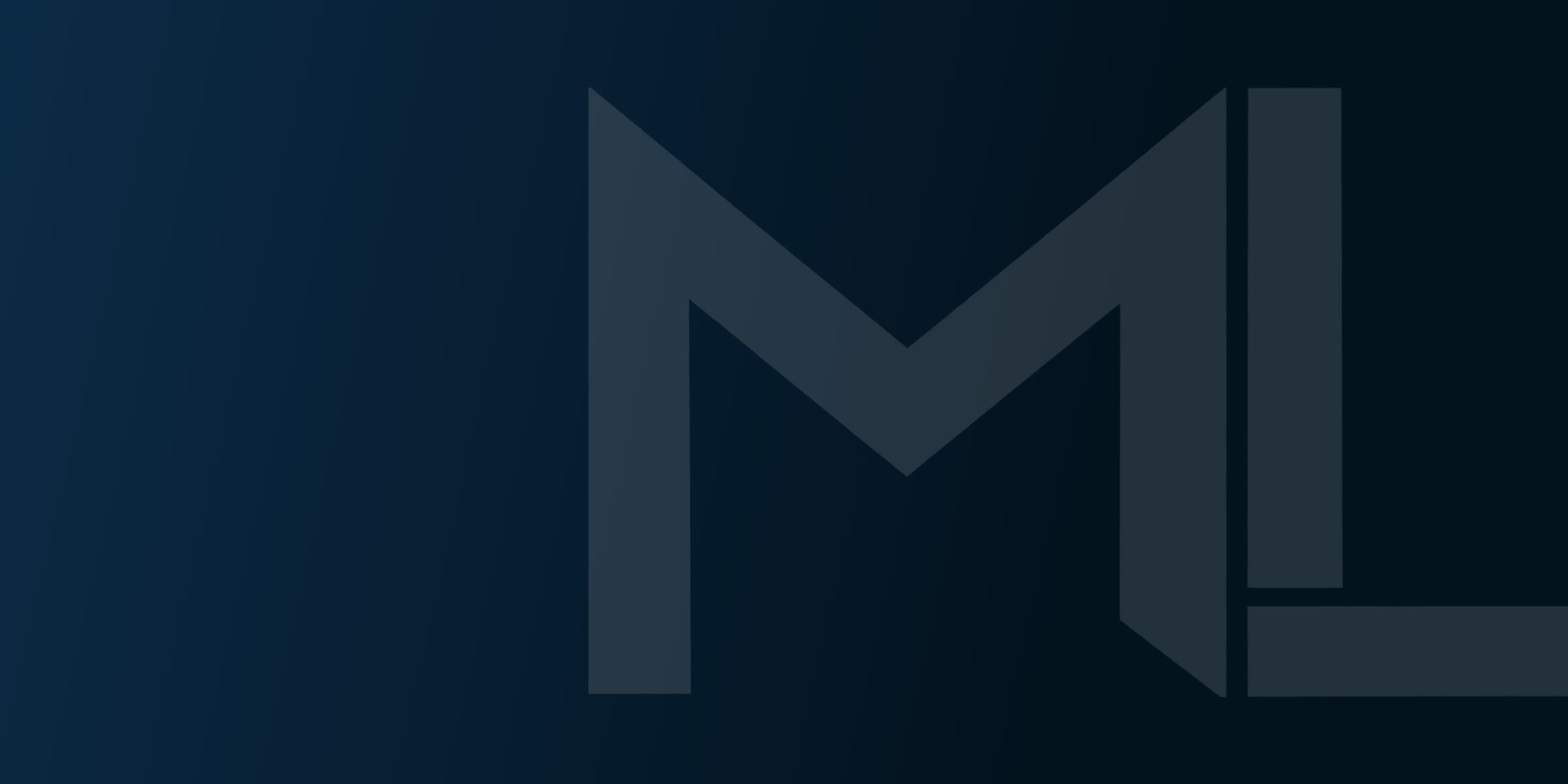 Das Monogramm ML auf dunkelblauem Grund